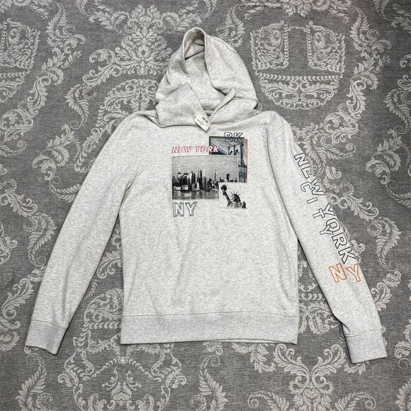 Aeropostale Unisex Gray NYC Graphic Pullover Hoodie Size M New with Tags - Picture 1 of 5